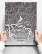 INSPIO Fali dekoráció - Map Of Hamburg