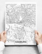 INSPIO Fali dekoráció - Map of Hamburg II