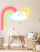 INSPIO Gyerek falmatrica – Vidám nap és szivárvány