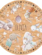 INSPIO Kör alakú gyerekszobaszőnyeg állatkákkal és névvel