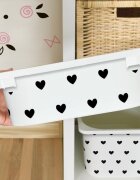 INSPIO Matrica IKEA TROFAST dobozhoz - Fekete szívek (fehér)