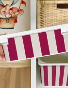 INSPIO Matrica IKEA TROFAST dobozhoz - Málna csíkok (bézs színűre)