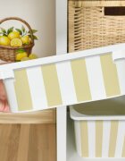 INSPIO Matrica IKEA TROFAST dobozhoz - Sárga és fehér csíkok