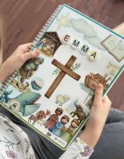 INSPIO Személyre szabható gyermekbiblia tépőzárral (A4) – 17 történet
