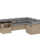 vidaXL 10 részes bézs polyrattan kerti ülőgarnitúra párnával