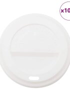 vidaXL 1000 db fehér műanyag papír kávéscsésze fedelek Ø90mm 12oz 16oz