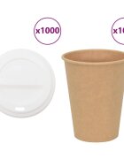 vidaXL 1000 db papír kávéscsészék fedővel 12oz 300ml