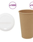 vidaXL 1000 db papír kávéscsészék fedővel 16oz 400ml
