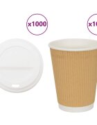 vidaXL 1000 db papír kávéscsészék fedővel 16oz 400ml