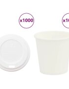 vidaXL 1000 db papír kávéscsészék fedővel 4oz 100ml