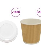 vidaXL 1000 db papír kávéscsészék fedővel 4oz 100ml