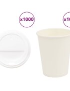 vidaXL 1000 db papír kávéscsészék fedővel 8oz 200ml