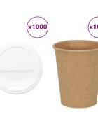 vidaXL 1000 db papír kávéscsészék fedővel 8oz 200ml