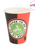 vidaXL 1000 db piros és fekete papír kávéscsészék 12oz 300ml