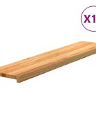 vidaXL 12 db tömör tölgyfa világosbarna lépcsőfokok 120x30x2 cm