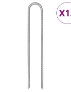 vidaXL 12 db U-alakú horganyzott acél sátorcövek 30 cm Ø85 mm