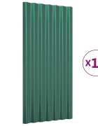 vidaXL 12 db zöld horganyzott acél tetőpanel 80x36 cm