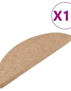 vidaXL 15 db bézs öntapadó lépcsőszőnyeg 56x17x3 cm