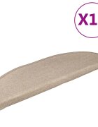vidaXL 15 db lépcsőszőnyeg 65 x 24 x 4 cm bézs félkör alakú nagy
