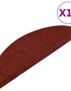 vidaXL 15 db piros lépcsőszőnyeg 56x17x3 cm