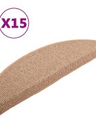 vidaXL 15 db világosbarna félkör alakú lépcsőszőnyeg 56 x 17 x 3 cm