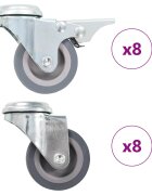 vidaXL 16 db hátfuratos önbeálló görgő 50 mm