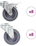 vidaXL 16 db hátfuratos önbeálló görgő 75 mm