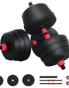 vidaXL 2 az 1-ben Kettlebell és Súlyzó Készlet 20 kg Fekete és piros