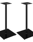 vidaXL 2 db 1 oszlopos fekete edzett üveg hangszóróállvány
