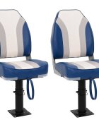 vidaXL 2 db állítható csónakülés 360°-ban forgatható talapzattal
