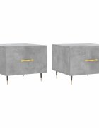 vidaXL 2 db betonszürke szerelt fa dohányzóasztal 50 x 50 x 40 cm