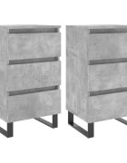 vidaXL 2 db betonszürke szerelt fa éjjeliszekrény 40x35x69 cm
