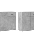 vidaXL 2 db betonszürke szerelt fa tálalószekrény 79 x 38 x 80 cm