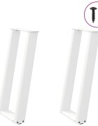 vidaXL 2 db fehér U alakú konzolasztal láb 28 x (72-73) cm acél