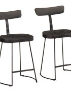 vidaXL 2 db fekete tömör mangófa bárszékek 49x43x79 cm