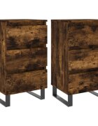 vidaXL 2 db füstös tölgy színű szerelt fa éjjeliszekrény 40x35x69 cm
