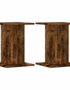 vidaXL 2 db füstös tölgy színű szerelt fa hangszóróállvány 30x30x40 cm