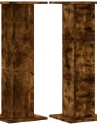 vidaXL 2 db füstös tölgy színű szerelt fa hangszóróállvány 30x30x80 cm