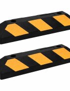 vidaXL 2 db gumi fényvisszaverő parkolóütköző 56 x 15 x 10 cm
