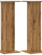 vidaXL 2 db kézműves tölgy színű fa hangszóróállvány 30 x 30 x 80 cm