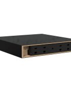 vidaXL 2 db magasfényű fekete MDF lebegő fali polc 23 x 235 x 38 cm