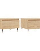 vidaXL 2 db sonoma tölgy szerelt fa dohányzóasztal 50 x 46 x 35 cm