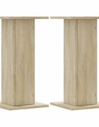 vidaXL 2 db sonoma tölgy színű szerelt fa hangszóróállvány 30x30x60 cm