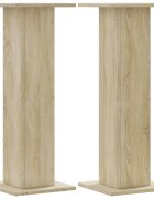 vidaXL 2 db sonoma tölgy színű szerelt fa hangszóróállvány 30x30x80 cm