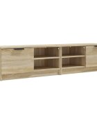 vidaXL 2 db sonoma-tölgy színű szerelt fa TV-szekrény 80x35x365 cm