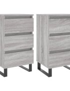vidaXL 2 db szürke sonoma színű szerelt fa éjjeliszekrény 40x35x69 cm