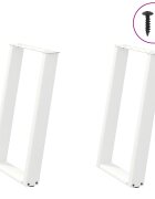 vidaXL 2 db U alakú étkezőasztal láb fehér 50 x (72-73) cm acél étkezőasztal láb