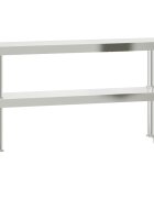 vidaXL 2 szintes rozsdamentes acél munkaasztal felső polc 110x30x65 cm