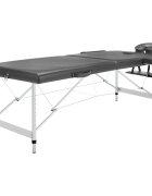 vidaXL 2 zónás antracit masszázsasztal alumínium vázzal 186 x 68 cm
