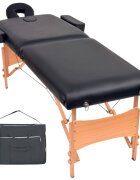 vidaXL 2 zónás fekete összecsukható 10 cm vastag masszázsasztal